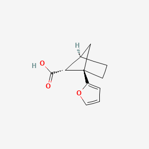 molecular formula C11H12O3 B2766958 (1R,4R,5R)-1-(Furan-2-yl)bicyclo[2.1.1]hexane-5-carboxylic acid CAS No. 2187426-36-2