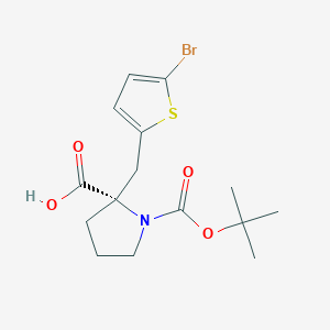 molecular formula C15H20BrNO4S B2766976 Boc-(S)-alpha-(5-bromo-2-thiophenylmethyl)-proline CAS No. 1217620-55-7
