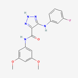 N-(3,5-dimethoxyphenyl)-5-[(3-fluorophenyl)amino]-1H-1,2,3-triazole-4-carboxamide