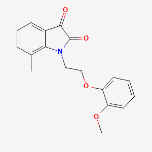 molecular formula C18H17NO4 B2766996 1-[2-(2-Methoxyphenoxy)ethyl]-7-methylindole-2,3-dione CAS No. 620932-15-2