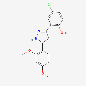 4-chloro-2-(5-(2,4-dimethoxyphenyl)-4,5-dihydro-1H-pyrazol-3-yl)phenol