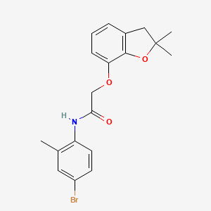 molecular formula C19H20BrNO3 B2767005 N-(4-bromo-2-methylphenyl)-2-((2,2-dimethyl-2,3-dihydrobenzofuran-7-yl)oxy)acetamide CAS No. 938962-67-5