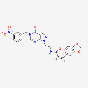 (Z)-3-(benzo[d][1,3]dioxol-5-yl)-N-(2-(5-(3-nitrobenzyl)-4-oxo-4,5-dihydro-1H-pyrazolo[3,4-d]pyrimidin-1-yl)ethyl)acrylamide