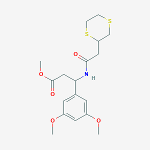 Methyl 3-(3,5-dimethoxyphenyl)-3-[[2-(1,4-dithian-2-yl)acetyl]amino]propanoate