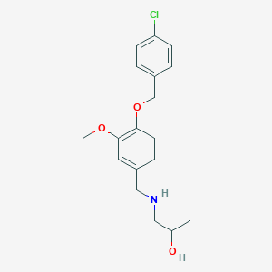 molecular formula C18H22ClNO3 B276703 1-({4-[(4-Chlorobenzyl)oxy]-3-methoxybenzyl}amino)-2-propanol 