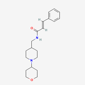 molecular formula C20H28N2O2 B2767031 N-((1-(tetrahydro-2H-pyran-4-yl)piperidin-4-yl)methyl)cinnamamide CAS No. 2035018-91-6