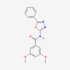 molecular formula C17H15N3O4 B2767033 3,5-dimethoxy-N-(5-phenyl-1,3,4-oxadiazol-2-yl)benzamide CAS No. 865287-31-6