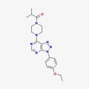 molecular formula C20H25N7O2 B2767039 1-(4-(3-(4-ethoxyphenyl)-3H-[1,2,3]triazolo[4,5-d]pyrimidin-7-yl)piperazin-1-yl)-2-methylpropan-1-one CAS No. 920206-33-3