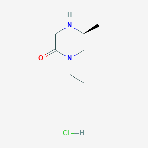 molecular formula C7H15ClN2O B2767047 (S)-1-乙基-5-甲基哌嗪-2-酮盐酸盐 CAS No. 869901-73-5