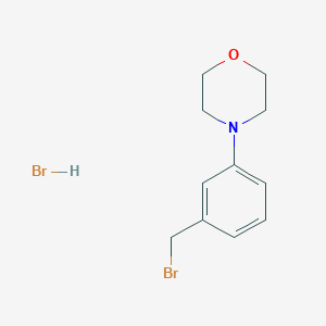 molecular formula C11H15Br2NO B2767049 4-(3-(Bromomethyl)phenyl)morpholine hydrobromide CAS No. 1956370-51-6