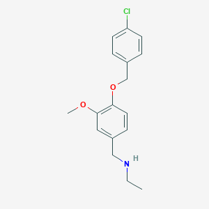 molecular formula C17H20ClNO2 B276705 N-{4-[(4-chlorobenzyl)oxy]-3-methoxybenzyl}-N-ethylamine 