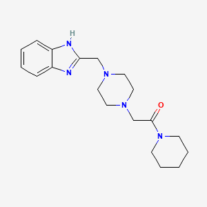 molecular formula C19H27N5O B2767052 2-(4-((1H-benzo[d]imidazol-2-yl)methyl)piperazin-1-yl)-1-(piperidin-1-yl)ethanone CAS No. 1172005-36-5