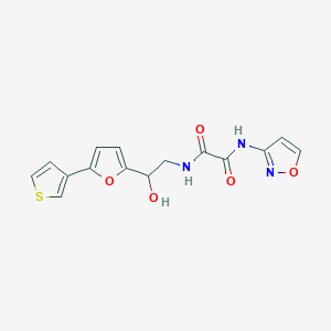 molecular formula C15H13N3O5S B2767054 N1-(2-羟基-2-(5-(噻吩-3-基)呋喃-2-基)乙基)-N2-(异噁唑-3-基)草酰胺 CAS No. 2034345-32-7