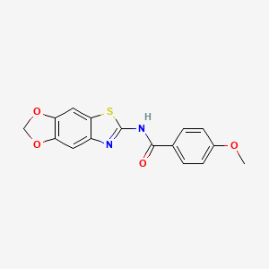 molecular formula C16H12N2O4S B2767057 N-([1,3]dioxolo[4,5-f][1,3]benzothiazol-6-yl)-4-methoxybenzamide CAS No. 892854-74-9