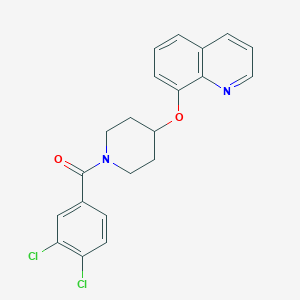 molecular formula C21H18Cl2N2O2 B2767059 (3,4-Dichlorophenyl)(4-(quinolin-8-yloxy)piperidin-1-yl)methanone CAS No. 1904137-41-2