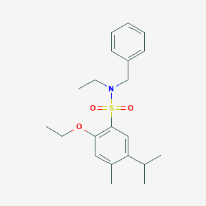 molecular formula C21H29NO3S B2767060 N-benzyl-2-ethoxy-N-ethyl-4-methyl-5-(propan-2-yl)benzene-1-sulfonamide CAS No. 1903611-43-7