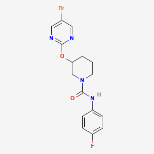 molecular formula C16H16BrFN4O2 B2767063 3-((5-bromopyrimidin-2-yl)oxy)-N-(4-fluorophenyl)piperidine-1-carboxamide CAS No. 2034397-04-9