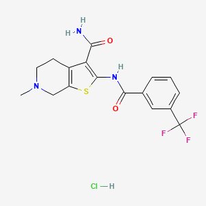 6-Methyl-2-(3-(trifluoromethyl)benzamido)-4,5,6,7-tetrahydrothieno[2,3-c]pyridine-3-carboxamide hydrochloride
