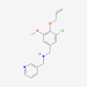 molecular formula C17H19ClN2O2 B276708 N-[4-(allyloxy)-3-chloro-5-methoxybenzyl]-N-(3-pyridinylmethyl)amine 