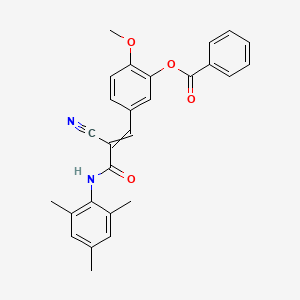 5-{2-Cyano-2-[(2,4,6-trimethylphenyl)carbamoyl]eth-1-en-1-yl}-2-methoxyphenyl benzoate