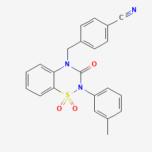4-((1,1-dioxido-3-oxo-2-(m-tolyl)-2H-benzo[e][1,2,4]thiadiazin-4(3H)-yl)methyl)benzonitrile