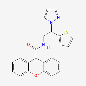 molecular formula C23H19N3O2S B2767093 N-(2-(1H-pyrazol-1-yl)-2-(thiophen-2-yl)ethyl)-9H-xanthene-9-carboxamide CAS No. 2034542-30-6