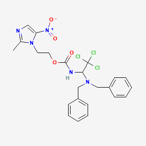 molecular formula C23H24Cl3N5O4 B2767094 2-(2-methyl-5-nitroimidazol-1-yl)ethyl N-[2,2,2-trichloro-1-(dibenzylamino)ethyl]carbamate CAS No. 256954-31-1