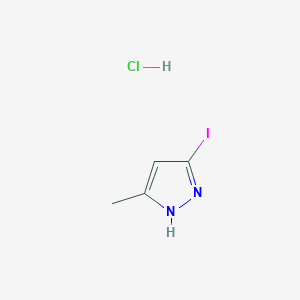 molecular formula C4H6ClIN2 B2767098 3-碘-5-甲基-2H-吡唑盐酸盐 CAS No. 2014375-15-4