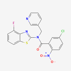 molecular formula C20H12ClFN4O3S B2767100 5-chloro-N-(4-fluorobenzo[d]thiazol-2-yl)-2-nitro-N-(pyridin-3-ylmethyl)benzamide CAS No. 895013-41-9