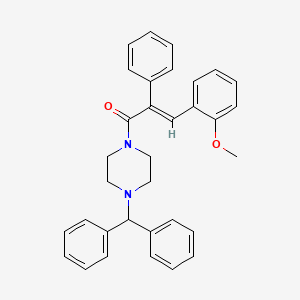 molecular formula C33H32N2O2 B2767141 (E)-1-(4-benzhydrylpiperazino)-3-(2-methoxyphenyl)-2-phenyl-2-propen-1-one CAS No. 478064-20-9