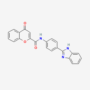 molecular formula C23H15N3O3 B2767142 N-(4-(1H-benzo[d]imidazol-2-yl)phenyl)-4-oxo-4H-chromene-2-carboxamide CAS No. 394229-56-2