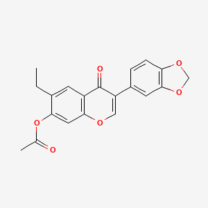 3-(benzo[d][1,3]dioxol-5-yl)-6-ethyl-4-oxo-4H-chromen-7-yl acetate