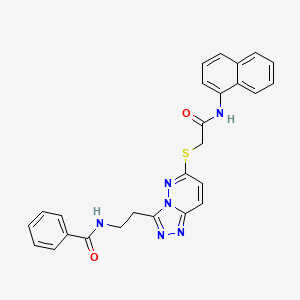 molecular formula C26H22N6O2S B2767170 N-(2-(6-((2-(萘-1-基氨基)-2-氧代乙基)硫代)-[1,2,4]三唑并[4,3-b]吡啶-3-基)乙基)苯甲酰胺 CAS No. 872988-34-6