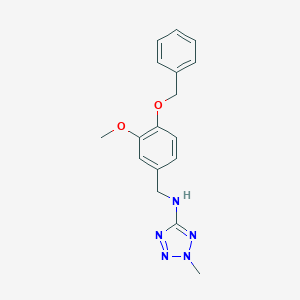 molecular formula C17H19N5O2 B276718 N-[4-(benzyloxy)-3-methoxybenzyl]-N-(2-methyl-2H-tetraazol-5-yl)amine 