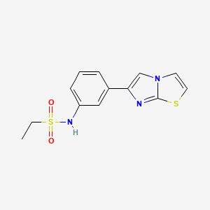 molecular formula C13H13N3O2S2 B2767181 N-(3-(咪唑并[2,1-b]噻唑-6-基)苯基)乙烷磺酰胺 CAS No. 893997-21-2