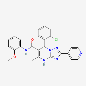 molecular formula C25H21ClN6O2 B2767188 7-(2-chlorophenyl)-N-(2-methoxyphenyl)-5-methyl-2-(pyridin-4-yl)-4,7-dihydro-[1,2,4]triazolo[1,5-a]pyrimidine-6-carboxamide CAS No. 539837-74-6