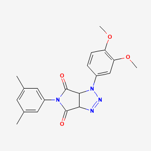 molecular formula C20H20N4O4 B2767195 1-(3,4-dimethoxyphenyl)-5-(3,5-dimethylphenyl)-1,6a-dihydropyrrolo[3,4-d][1,2,3]triazole-4,6(3aH,5H)-dione CAS No. 1171646-98-2