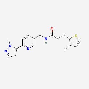 molecular formula C18H20N4OS B2767197 N-((6-(1-methyl-1H-pyrazol-5-yl)pyridin-3-yl)methyl)-3-(3-methylthiophen-2-yl)propanamide CAS No. 2192746-61-3