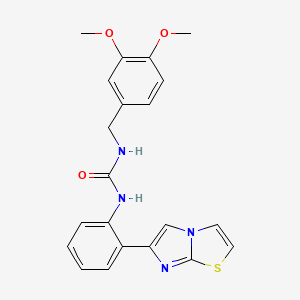 molecular formula C21H20N4O3S B2767200 1-(3,4-Dimethoxybenzyl)-3-(2-(imidazo[2,1-b]thiazol-6-yl)phenyl)urea CAS No. 1798465-67-4