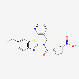 molecular formula C20H16N4O3S2 B2767206 N-(6-ethylbenzo[d]thiazol-2-yl)-5-nitro-N-(pyridin-3-ylmethyl)thiophene-2-carboxamide CAS No. 895027-66-4