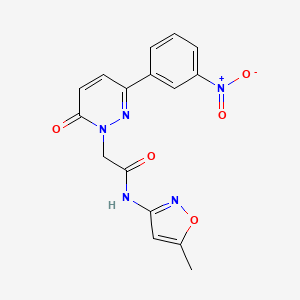 molecular formula C16H13N5O5 B2767208 N-(5-methylisoxazol-3-yl)-2-(3-(3-nitrophenyl)-6-oxopyridazin-1(6H)-yl)acetamide CAS No. 899990-86-4