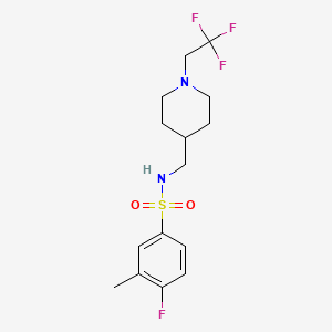 4-Fluoro-3-methyl-N-[[1-(2,2,2-trifluoroethyl)piperidin-4-yl]methyl]benzenesulfonamide