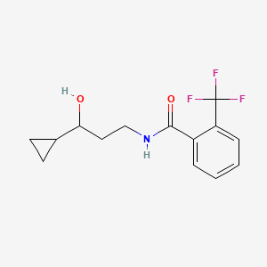 molecular formula C14H16F3NO2 B2767222 N2-(3-氯-4-甲基苯基)-N4-(3-氟苯基)-6-吗啉-1,3,5-三嘧啶-2,4-二胺 CAS No. 1396807-29-6