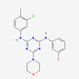 molecular formula C20H20ClFN6O B2767226 N2-(3-chloro-4-methylphenyl)-N4-(3-fluorophenyl)-6-morpholino-1,3,5-triazine-2,4-diamine CAS No. 898648-39-0