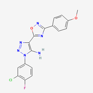 molecular formula C17H12ClFN6O2 B2767243 1-(3-氯-4-氟苯基)-4-[3-(4-甲氧基苯基)-1,2,4-噁二唑-5-基]-1H-1,2,3-三唑-5-胺 CAS No. 892747-82-9
