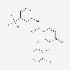 1-[(2,6-dichlorophenyl)methyl]-6-oxo-N-[3-(trifluoromethyl)phenyl]pyridine-3-carboxamide