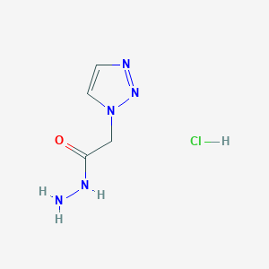 molecular formula C4H8ClN5O B2767257 2-(1,2,3-Triazol-1-yl)acetohydrazide Hydrochloride CAS No. 1877910-73-0