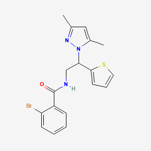 2-bromo-N-(2-(3,5-dimethyl-1H-pyrazol-1-yl)-2-(thiophen-2-yl)ethyl)benzamide
