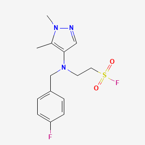 2-[(1,5-Dimethylpyrazol-4-yl)-[(4-fluorophenyl)methyl]amino]ethanesulfonyl fluoride