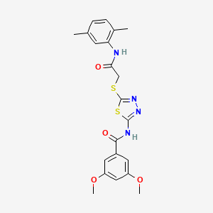 N-(5-((2-((2,5-dimethylphenyl)amino)-2-oxoethyl)thio)-1,3,4-thiadiazol-2-yl)-3,5-dimethoxybenzamide